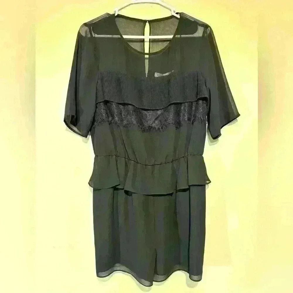 BCBG Lace and Sheer Romper